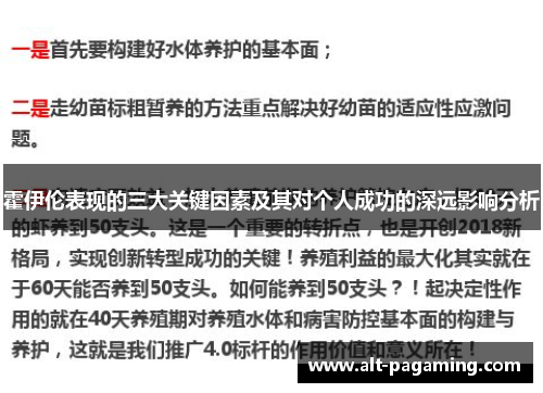 霍伊伦表现的三大关键因素及其对个人成功的深远影响分析 霍伊伦表现的三大关键因素及其对个人成功的深远影响分析