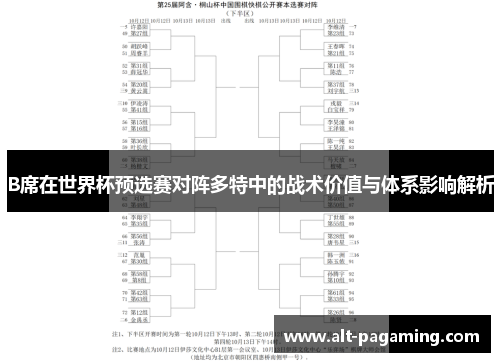 B席在世界杯预选赛对阵多特中的战术价值与体系影响解析 B席在世界杯预选赛对阵多特中的战术价值与体系影响解析